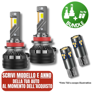 OFFERTA BUNDLE KIT LED H11 CANBUS LENTICOLARE E LUCI DI POSIZIONE T10 W5W OMAGGIO