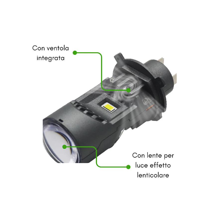 KIT LED H4 CON LENTE PLUG & PLAY - PLH4A5 - immagine 3