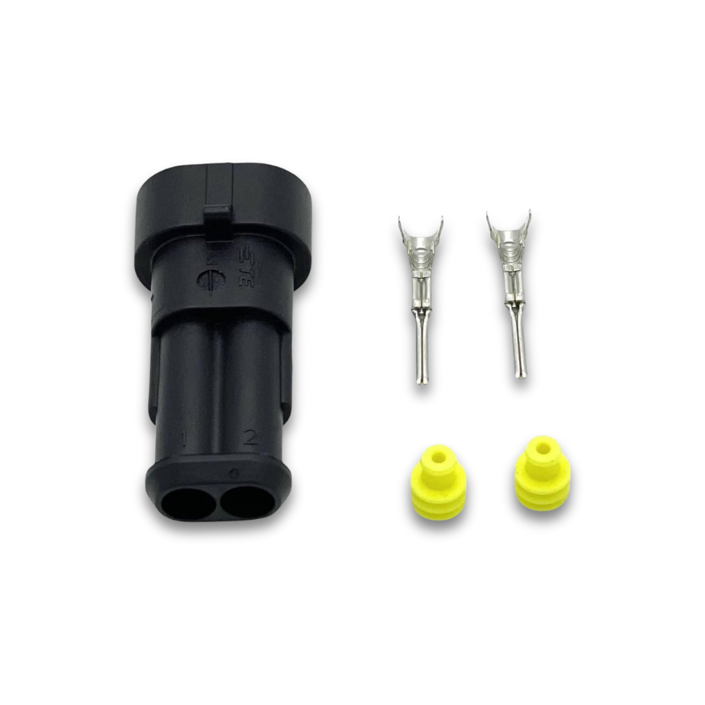 CONNETTORE FEMMINA 2 PIN SUPERSEAL CON FASTON - PL74009