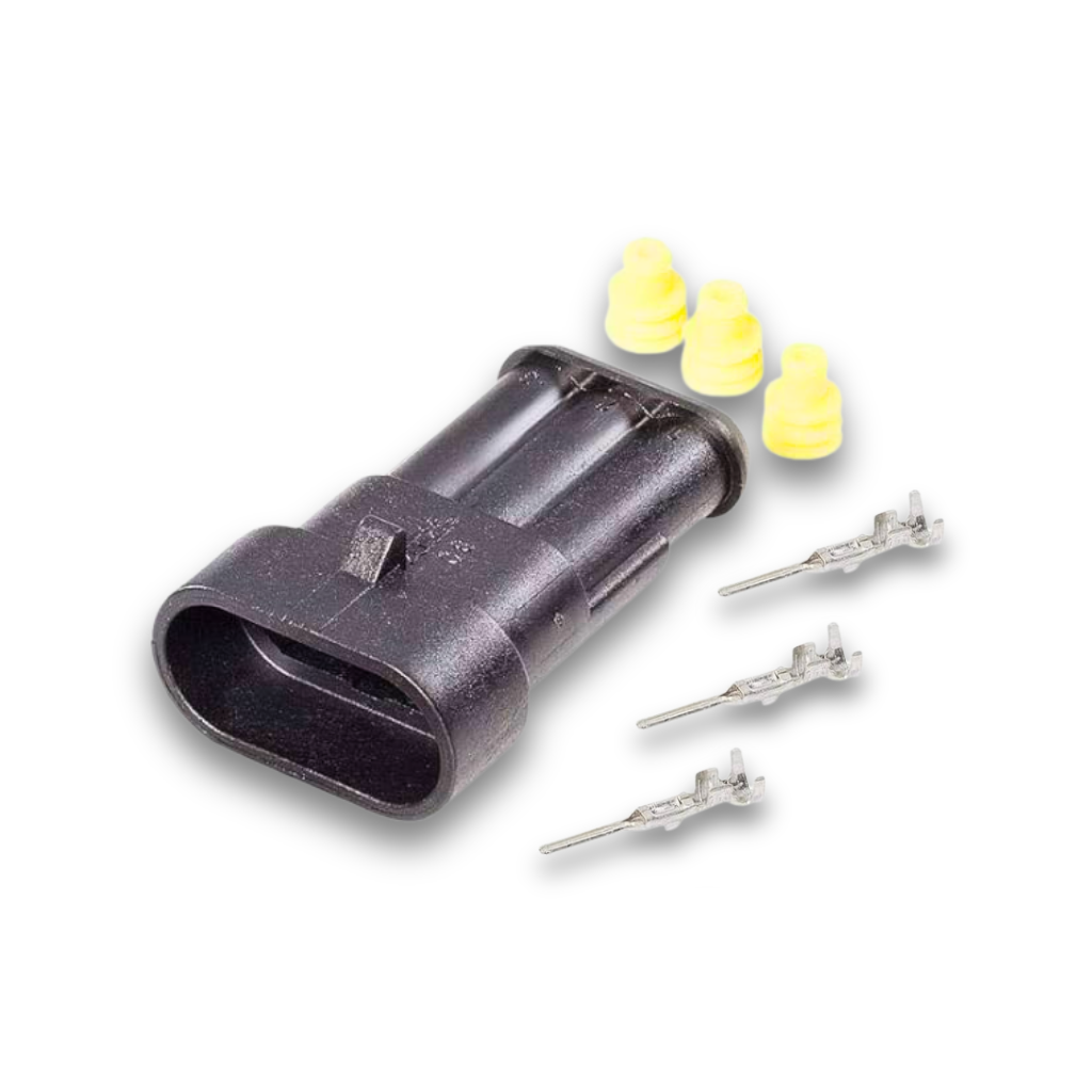 CONNETTORE FEMMINA 3 PIN SUPERSEAL CON FASTON - PL74010