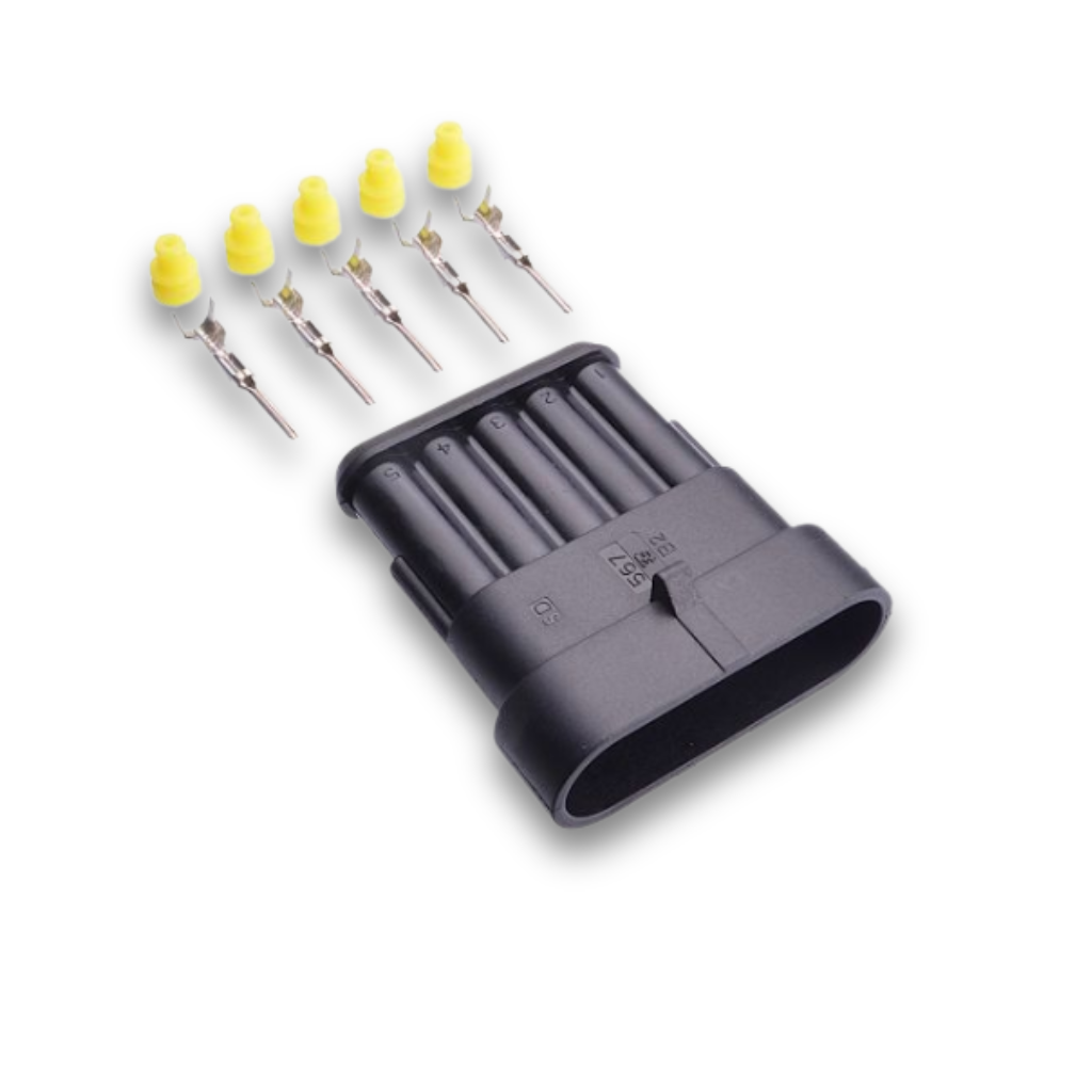 CONNETTORE FEMMINA 5 PIN SUPERSEAL CON FASTON - PL74012