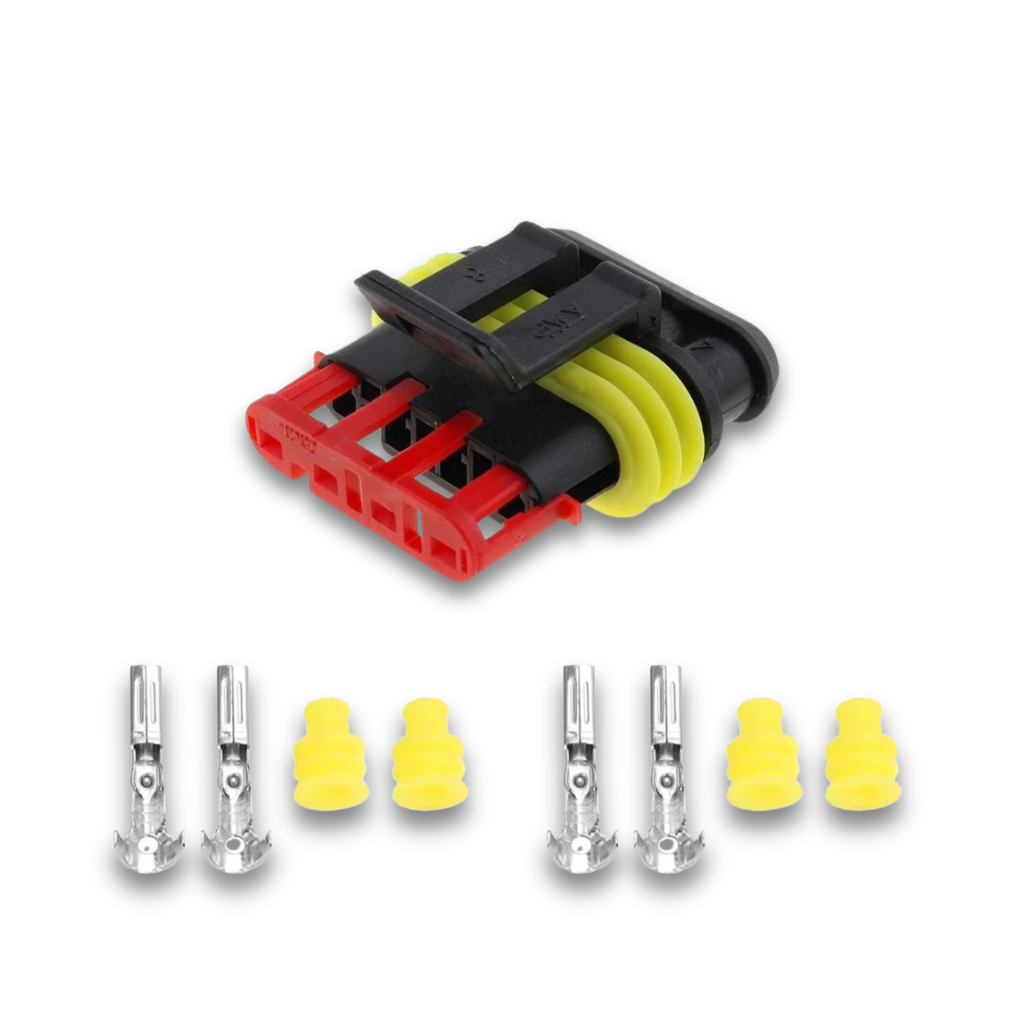 CONNETTORE MASCHIO 4 PIN SUPERSEAL CON FASTON - PL74004