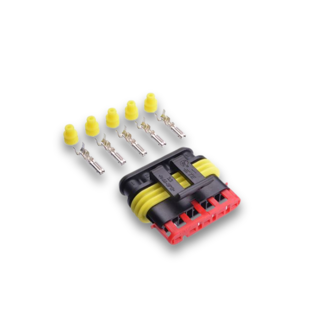 CONNETTORE MASCHIO 5 PIN SUPERSEAL CON FASTON - PL74005