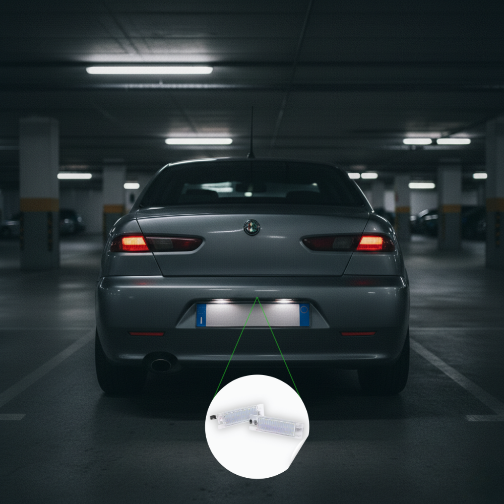 PLACCHETTE LUCI TARGA LED CANBUS ALFA ROMEO GIULIETTA 156 147 - immagine 8