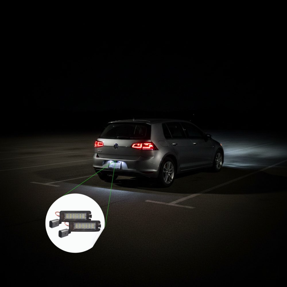 PLACCHETTE LUCI TARGA LED VOLKSWAGEN GOLF 4 5 6 7 COMPATIBILI OE - immagine 2